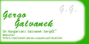 gergo galvanek business card